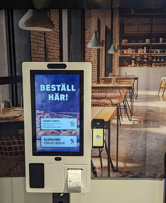 Expresskassa och självbetjäningskassa för restaurang